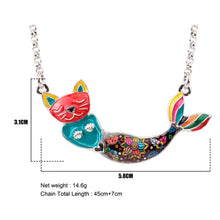 Load image into Gallery viewer, Cat Mermaid Pendant Necklace