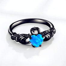Load image into Gallery viewer, Blue Heart Dark Ring