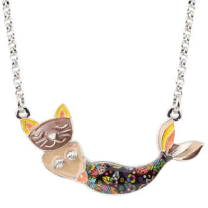 Cat Mermaid Pendant Necklace