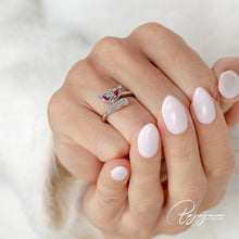 Load image into Gallery viewer, Pink Fox Silver Ring