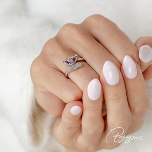Pink Fox Silver Ring