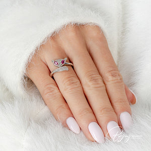 Pink Fox Silver Ring