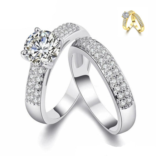 Devoted Crystal Bridal Ring Set