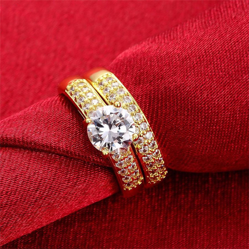 Chillai Embellished Floral Gold Umbrella Ring