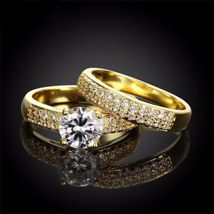 Devoted Crystal Bridal Ring Set