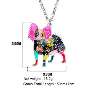 Papillon Dog Pendant Necklace