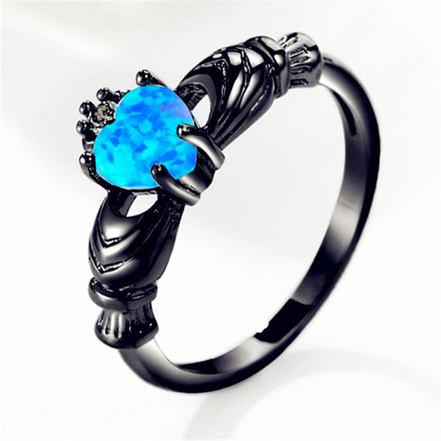 Blue Heart Dark Ring