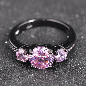 Pink Crystal Dark Ring