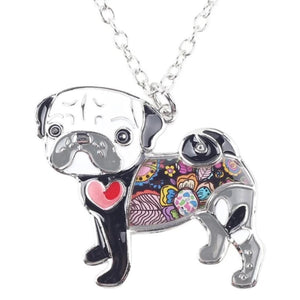 Colorful Pug Dog Keychain