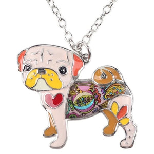 Colorful Pug Dog Keychain