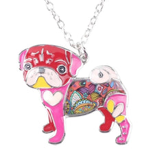 Load image into Gallery viewer, Colorful Pug Dog Keychain