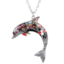Load image into Gallery viewer, Colorful Dolphin Pendant Necklace