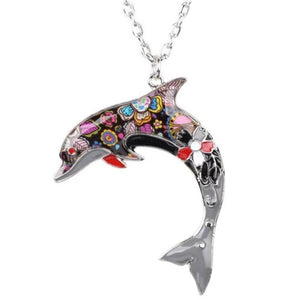 Colorful Dolphin Pendant Necklace