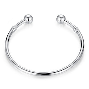 Silver Adjustable Bangle Bracelet