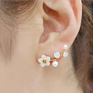 Floral Pearl Stud Earrings
