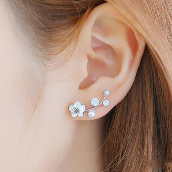 Silver Flower Stud Earrings