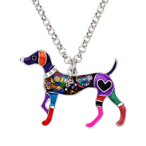 Whippet Dog Pendant Necklace