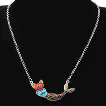 Load image into Gallery viewer, Cat Mermaid Pendant Necklace