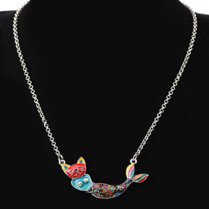 Cat Mermaid Pendant Necklace