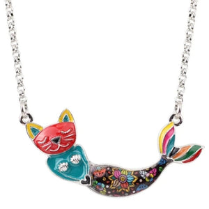 Cat Mermaid Pendant Necklace