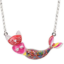 Load image into Gallery viewer, Cat Mermaid Pendant Necklace