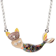 Load image into Gallery viewer, Cat Mermaid Pendant Necklace