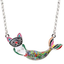 Load image into Gallery viewer, Cat Mermaid Pendant Necklace