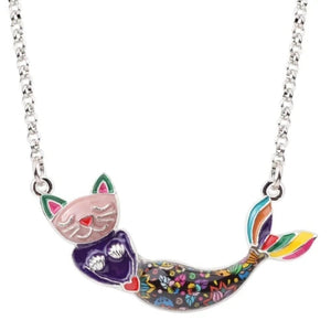 Cat Mermaid Pendant Necklace