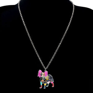 Papillon Dog Pendant Necklace