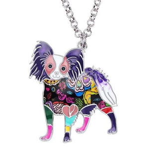 Papillon Dog Pendant Necklace