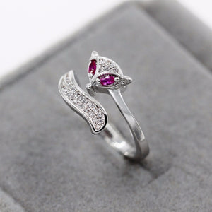 Pink Fox Silver Ring