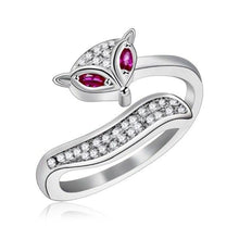 Load image into Gallery viewer, Pink Fox Silver Ring