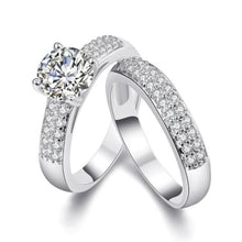 Load image into Gallery viewer, Devoted Crystal Bridal Ring Set