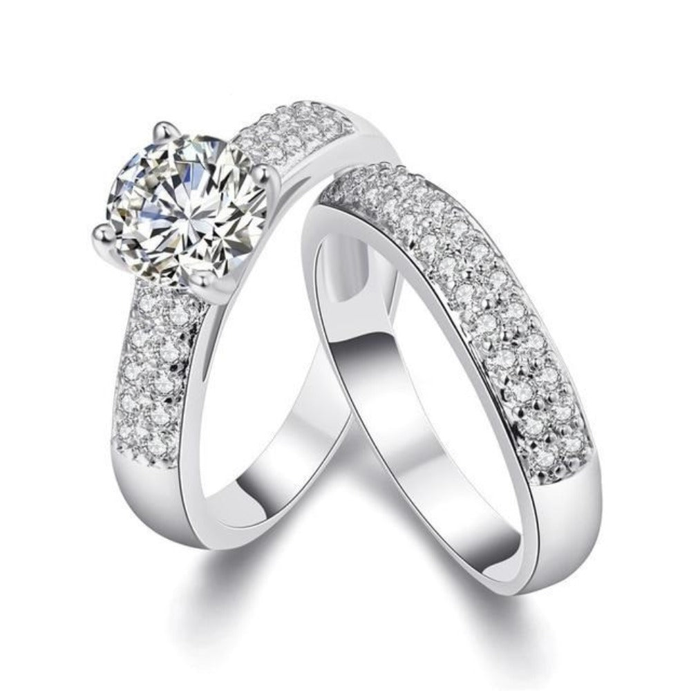 Devoted Crystal Bridal Ring Set