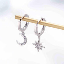 Load image into Gallery viewer, Star &amp; Moon Asymmetrical Drop Earrings